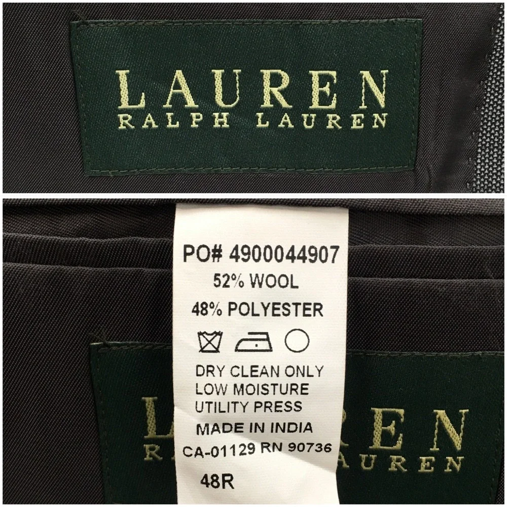 RALPH LAUREN Mens‎ Wool Blazer Sport Coat Casual Jacket Size 48R Classic Suit